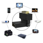 อะแดปเตอร์ DVI 24+1 พิน ชาย ชุบทอง หมุนได้ 360 องศา เป็น HDMI 19 พิน หญิง, DVI 24+1 พิน ชาย เป็น HDMI หญิง