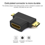 อะแดปเตอร์ 3 in 1 HDMI หญิง เป็น Mini HDMI ชาย + Micro HDMI ชาย, HDMI หญิง เป็น Mini HDMI + Micro HDMI