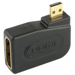อะแดปเตอร์ทองชุบ Micro HDMI ตัวผู้เป็น HDMI 19 พิน ตัวเมีย พร้อมมุม 90 องศา, Micro HDMI เป็น HDMI
