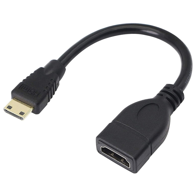 สายเคเบิล Mini HDMI ชาย ชุบทอง ยาว 17 ซม. เป็น HDMI 19 พิน หญิง, Mini HDMI เป็น HDMI