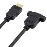 สายอะแดปเตอร์ HDMI (Type-A) ชาย เป็น HDMI (Type-A) หญิง ยาว 30 ซม. พร้อมรูสกรู 2 รู, HDMI AM เป็น AF พร้อมรูหูฟัง (30 ซม.)