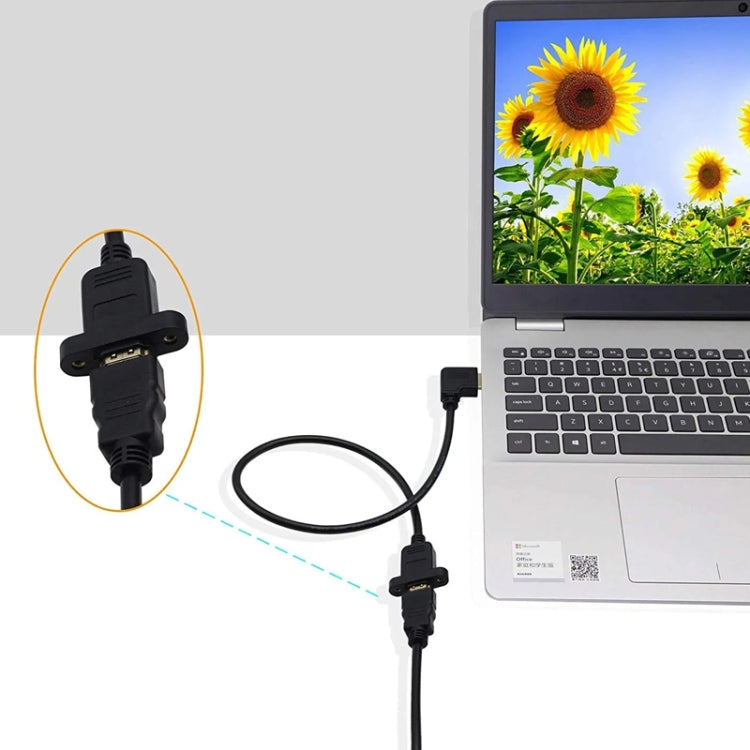 สายอะแดปเตอร์ HDMI (Type-A) ชาย เป็น HDMI (Type-A) หญิง ยาว 30 ซม. พร้อมรูสกรู 2 รู, HDMI AM เป็น AF พร้อมรูหูฟัง (30 ซม.)