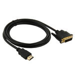 สายอะแดปเตอร์ HDMI (Type-A) ชาย เป็น DVI 24+1 พิน ชาย ยาว 1.8 ม.