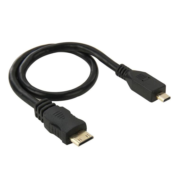 สายอะแดปเตอร์ Mini HDMI ชาย เป็น Micro HDMI ชาย ยาว 30 ซม.