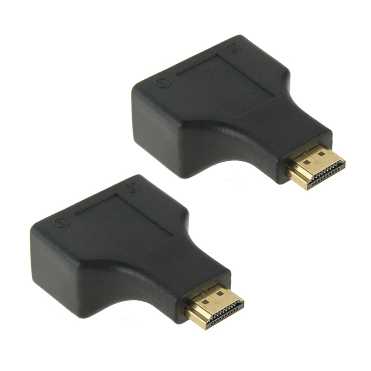 สายขยายเครือข่าย HDMI ยาว 30 ม. เป็นพอร์ต RJ45 คู่ ผ่าน Cat 5e/6 สำหรับ 3D HDTV, RJ45 คู่ สีดำ