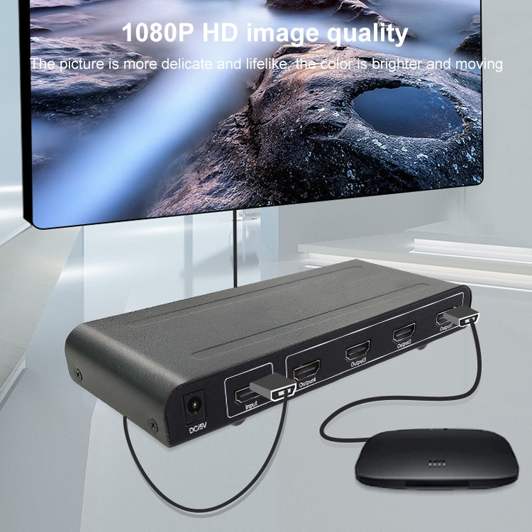 ตัวแยกสัญญาณ HDMI 1x4 1080P รุ่น 1.4 ปลั๊ก EU 1x4 HDMI V1.3