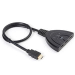 สวิตช์ HDMI แบบพิกเทล 3x1 สูงสุด 1080P (ชุบทอง) 1080P
