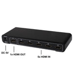 สวิตช์ HDMI 5 พอร์ต Full HD 1080P พร้อมสวิตช์และรีโมท รุ่น 1.3 (5 พอร์ต HDMI เข้า 1 พอร์ต HDMI ออก) รุ่น 1.3