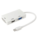 สายแปลง Mini DisplayPort ตัวผู้เป็น HDMI + VGA + DVI ตัวเมีย สำหรับ Mac Book Pro Air ความยาวสาย: 17 ซม. Mini DP เป็น HDMI+VGA+DVI (สีดำ) Mini DP เป็น HDMI+VGA+DVI (สีขาว)
