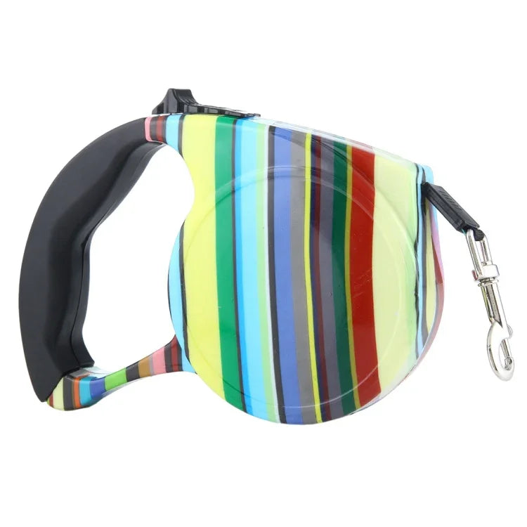 Easy Operation Retractable Flexible Dog Leash, 5m Color Strip Style