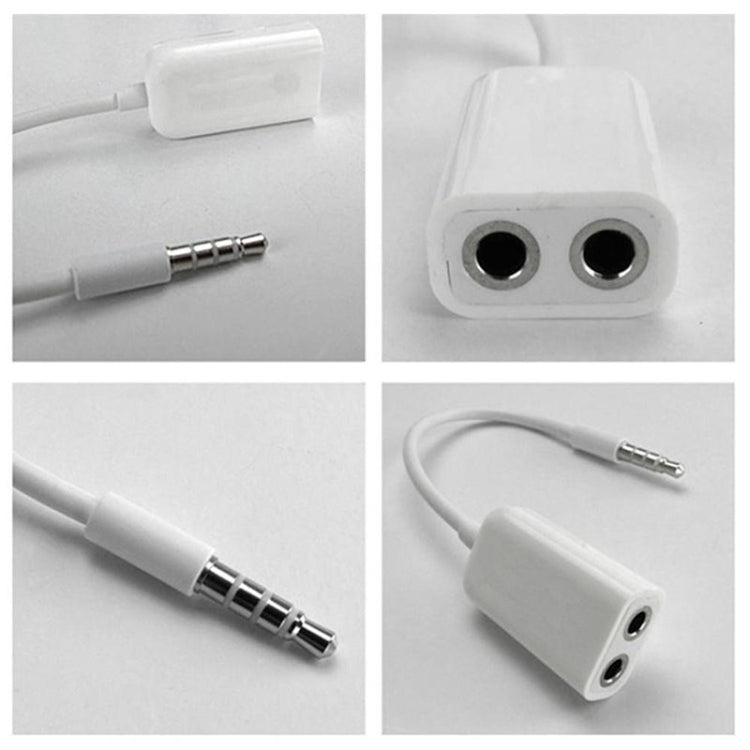 สายเสียง Aux 3.5mm เป็นตัวแยก 2 ช่องหญิง, ใช้ได้กับโทรศัพท์, แท็บเล็ต, หูฟัง, เครื่องเล่น MP3, เครื่องเสียงรถยนต์/บ้าน และอื่นๆ