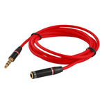 สายเสียง Aux 3.5mm 1.2m แบบตัวผู้เป็นตัวเมีย, ใช้ได้กับโทรศัพท์, แท็บเล็ต, หูฟัง, เครื่องเล่น MP3, เครื่องเสียงรถยนต์/บ้าน และอื่นๆ