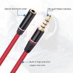 สายเสียง Aux 3.5mm 1.2m แบบตัวผู้เป็นตัวเมีย, ใช้ได้กับโทรศัพท์, แท็บเล็ต, หูฟัง, เครื่องเล่น MP3, เครื่องเสียงรถยนต์/บ้าน และอื่นๆ