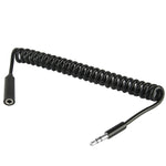 สาย Aux แบบขดสปริง 3.5mm ตัวผู้เป็นตัวเมีย, ใช้ได้กับโทรศัพท์, แท็บเล็ต, หูฟัง, เครื่องเล่น MP3, เครื่องเสียงรถยนต์/บ้าน และอื่นๆ, ความยาว: 20 ซม. ถึง 80 ซม.