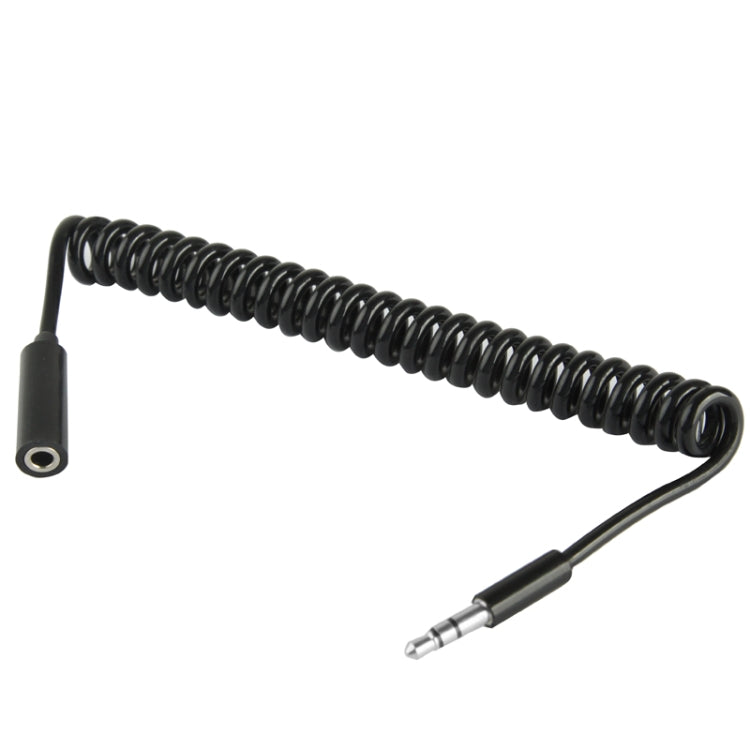 สาย Aux แบบขดสปริง 3.5mm ตัวผู้เป็นตัวเมีย, ใช้ได้กับโทรศัพท์, แท็บเล็ต, หูฟัง, เครื่องเล่น MP3, เครื่องเสียงรถยนต์/บ้าน และอื่นๆ, ความยาว: 20 ซม. ถึง 80 ซม.