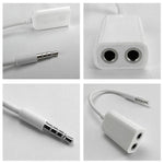 สายสเตอริโอ Aux 3.5mm ตัวผู้เป็นตัวแยก 2 ตัวเมีย, ใช้ได้กับโทรศัพท์, แท็บเล็ต, หูฟัง, เครื่องเล่น MP3, เครื่องเสียงรถยนต์/บ้าน และอื่น ๆ