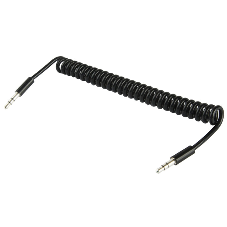 สาย Aux 3.5 มม. แบบขดสปริง ใช้งานได้กับโทรศัพท์ แท็บเล็ต หูฟัง เครื่องเล่น MP3 เครื่องเสียงรถยนต์/บ้าน และอื่นๆ ความยาว: 20 ซม. ถึง 80 ซม.