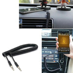 สาย Aux 3.5 มม. แบบขดสปริง ใช้งานได้กับโทรศัพท์ แท็บเล็ต หูฟัง เครื่องเล่น MP3 เครื่องเสียงรถยนต์/บ้าน และอื่นๆ ความยาว: 20 ซม. ถึง 80 ซม.