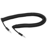 สาย Aux 3.5 มม. แบบขดสปริง ใช้งานได้กับโทรศัพท์ แท็บเล็ต หูฟัง เครื่องเล่น MP3 เครื่องเสียงรถยนต์/บ้าน และอื่นๆ ความยาว: 45 ซม. ถึง 200 ซม.