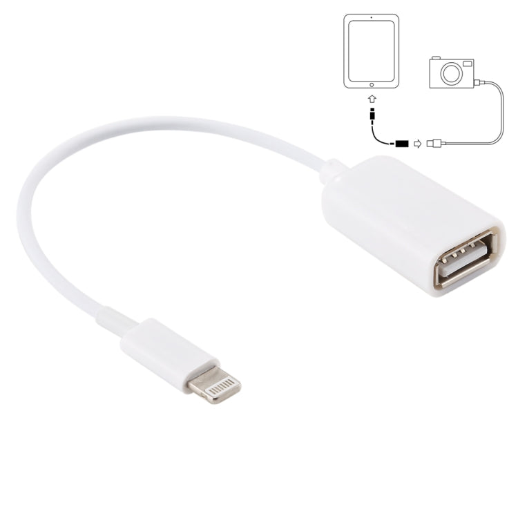 สายอะแดปเตอร์ OTG USB ตัวเมียเป็น 8 พิน ตัวผู้ รองรับ iOS 10.2 หรือต่ำกว่า ความยาว: 18 ซม.