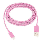 สายชาร์จและโอนข้อมูล USB สไตล์ตาข่ายไนลอน 3 เมตร สำหรับ iPhone, iPad