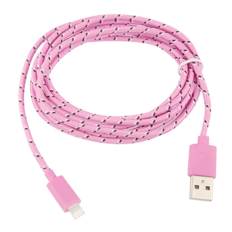 สายชาร์จและโอนข้อมูล USB สไตล์ตาข่ายไนลอน 3 เมตร สำหรับ iPhone, iPad