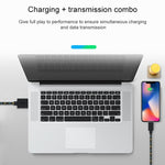 สายชาร์จและโอนข้อมูล USB สไตล์ตาข่ายไนลอน 2 เมตร สำหรับ iPhone, iPad