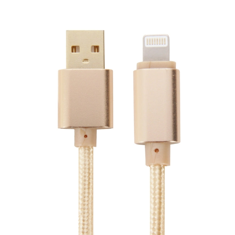 สายถักหัวโลหะ 8 พิน เป็น USB สำหรับซิงค์ข้อมูลและชาร์จไฟ iPhone, iPad ความยาว 1 เมตร