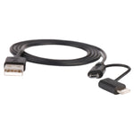 สายชาร์จและซิงค์ข้อมูล 1 เมตร MFI 2 in 1 8 pin + Micro USB 2.0 ตัวผู้ไปยัง USB