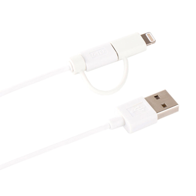 สายชาร์จและซิงค์ข้อมูล 1 เมตร MFI 2 in 1 8 pin + Micro USB 2.0 ตัวผู้ไปยัง USB