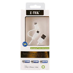 สายชาร์จและซิงค์ข้อมูล 1 เมตร MFI 2 in 1 8 pin + Micro USB 2.0 ตัวผู้ไปยัง USB