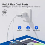 อะแดปเตอร์ชาร์จ USB 2 พอร์ต 5V 2A