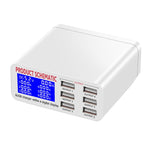 ที่ชาร์จ USB WLX-899 30W 5V 6A เอาต์พุตสูงสุด 3.5A ชาร์จเร็ว 6 พอร์ต พร้อมจอแสดงผลดิจิทัลและสายยาว 1.5 เมตร รุ่น WLX-899