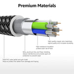 สายถักหัวโลหะแบบตาข่าย 8 พิน เป็น USB สำหรับข้อมูล / ชาร์จไฟ ความยาวสาย: 25 ซม.