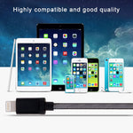 สายถักหัวโลหะแบบตาข่าย 8 พิน เป็น USB สำหรับข้อมูล / ชาร์จไฟ ความยาวสาย: 25 ซม.