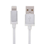 สายถักหัวโลหะแบบตาข่าย 8 พิน เป็น USB สำหรับข้อมูล / ชาร์จไฟ ความยาวสาย: 25 ซม.