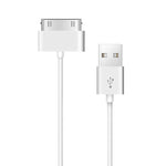 สายชาร์จและซิงค์ข้อมูล 30 พิน ตัวผู้เป็น USB ตัวผู้ สำหรับ iPad / 2 / 3, iPhone 4 & 4s, iPod Nano, iPod Touch, ความยาว 1 เมตร, USB เป็น 30 พิน