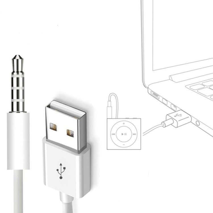 สาย USB เป็นแจ็ค 3.5 มม. สำหรับซิงค์ข้อมูลและชาร์จ iPod shuffle รุ่นที่ 1 / 2 / 3 / 4 / 5 / 6 ความยาว 10 ซม. รุ่น JW-SM1