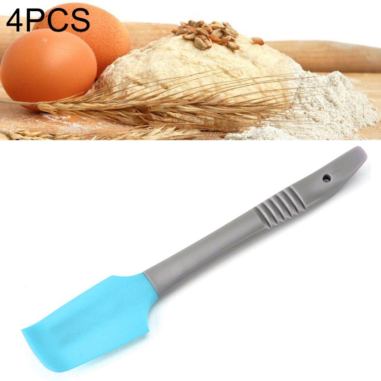 4 PCS Silicone Scraper Butter Spreader Knife Cake Smoother Cake Baking Tool, Silicone Scraper(Pink), Silicone Scraper(Blue)