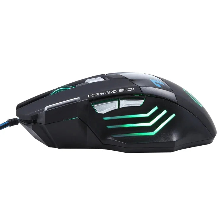 เมาส์เกมออปติคอลแบบมีสาย X7 7 ปุ่ม พร้อมล้อเลื่อน ความละเอียด 5000 DPI มีไฟ LED สำหรับคอมพิวเตอร์ PC แล็ปท็อป, X7 7 ปุ่ม (สีดำ)
