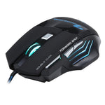 เมาส์เกมออปติคอลแบบมีสาย X7 7 ปุ่ม พร้อมล้อเลื่อน ความละเอียด 5000 DPI มีไฟ LED สำหรับคอมพิวเตอร์ PC แล็ปท็อป, X7 7 ปุ่ม (สีดำ)
