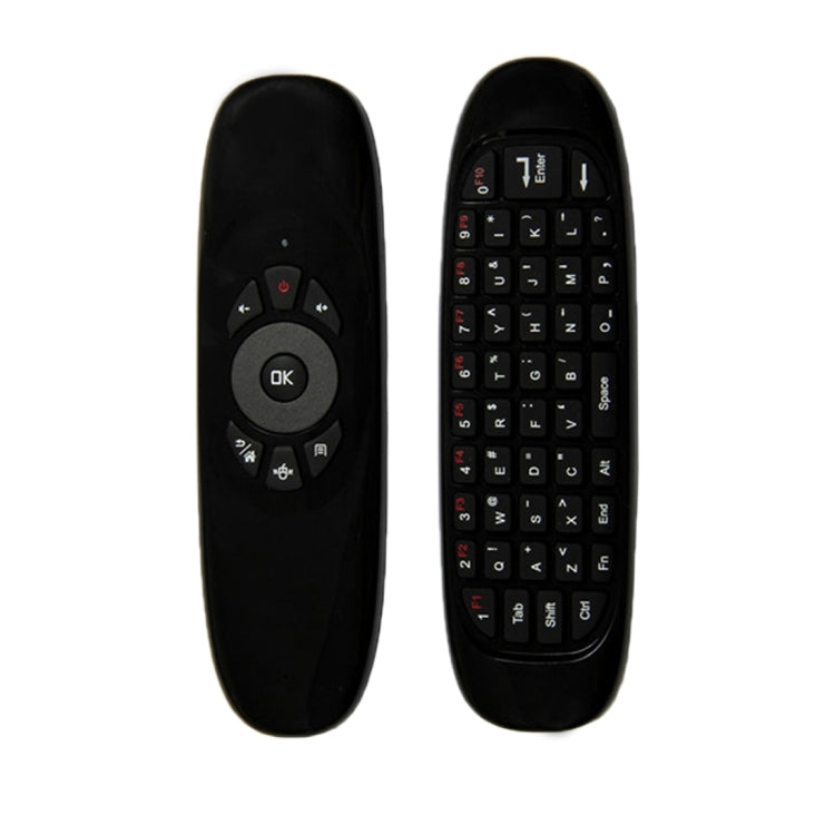 เมาส์อากาศไร้สาย C120 T10 2.4GHz พร้อมคีย์บอร์ดรีโมทชาร์จไฟได้ สำหรับ Android TV Box / PC คีย์บอร์ดไร้สาย