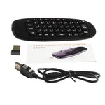 เมาส์อากาศไร้สาย C120 T10 2.4GHz พร้อมคีย์บอร์ดรีโมทชาร์จไฟได้ สำหรับ Android TV Box / PC คีย์บอร์ดไร้สาย