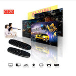 เมาส์อากาศไร้สาย C120 T10 2.4GHz พร้อมคีย์บอร์ดรีโมทชาร์จไฟได้ สำหรับ Android TV Box / PC คีย์บอร์ดไร้สาย