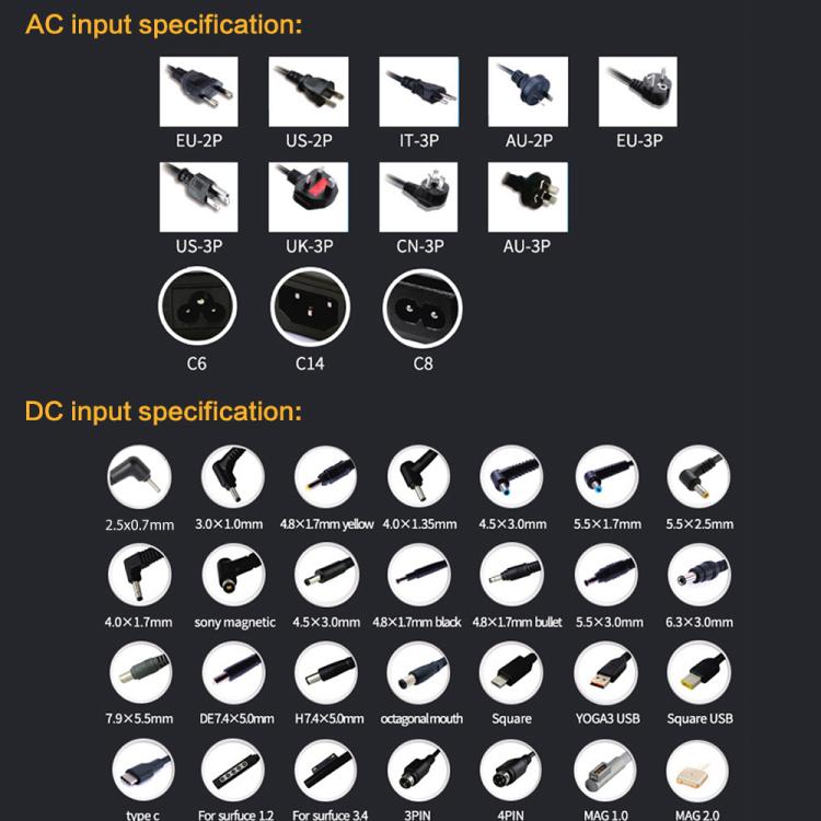 อะแดปเตอร์ไฟ AC 65W 19V 3.42A สำหรับโน้ตบุ๊ก Acer, หัวปลั๊กออก: 5.5 มม. x 2.5 มม., 3.42A
