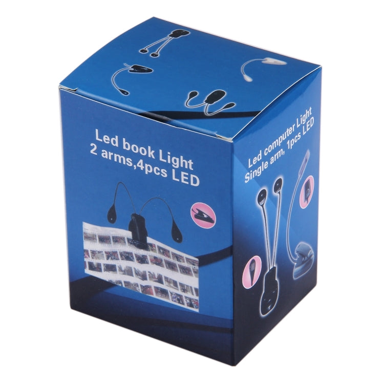โคมไฟ LED คลิปคู่สำหรับอ่านหนังสือ แคมป์ปิ้ง เดินป่า