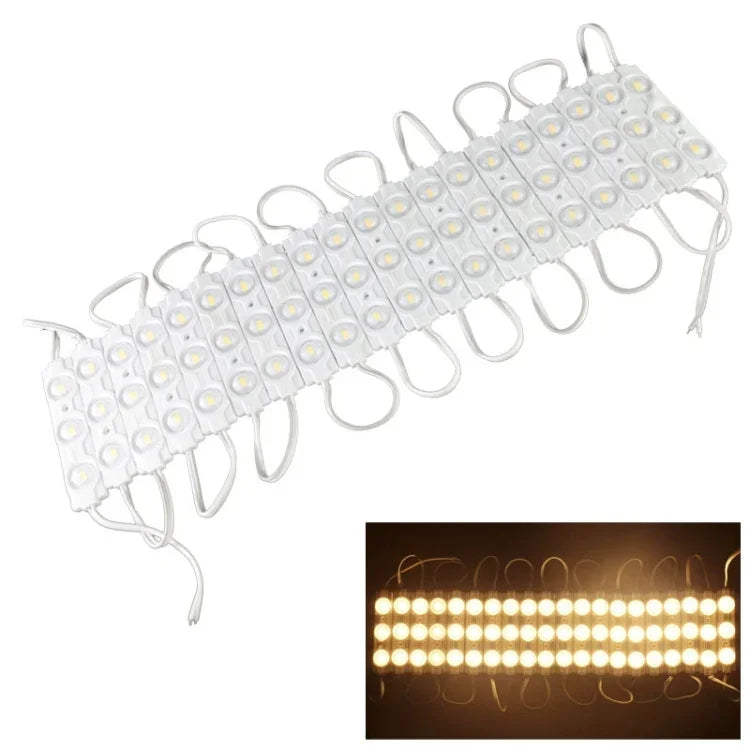 ไฟ LED SMD 5730 3 ดวง 20 ชุด มุม 180 องศา แสงขาวอุ่นสูง, DC 12V, รหัส S-LED-0395W, S-LED-0395WW