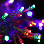 ไฟ LED RGB 100 ดวง พร้อมตัวควบคุม เอฟเฟกต์กระพริบ / จาง / ไล่ตาม, AC 220V, ปลั๊ก EU, ไฟ RGB