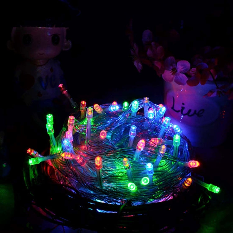 ไฟ LED RGB 100 ดวง พร้อมตัวควบคุม เอฟเฟกต์กระพริบ / จาง / ไล่ตาม, AC 220V, ปลั๊ก EU, ไฟ RGB