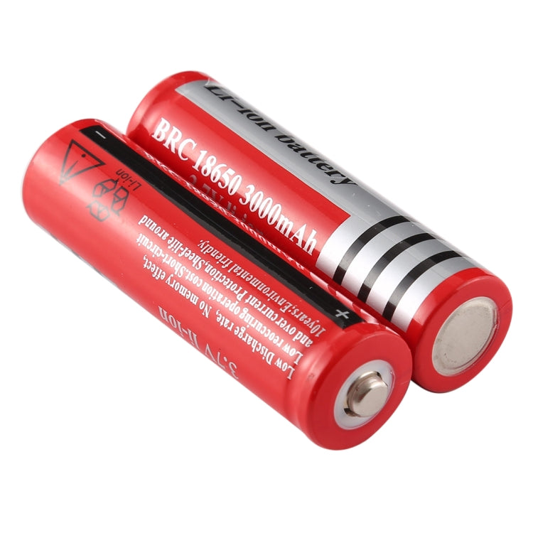 แบตเตอรี่ลิเธียมไอออนชาร์จซ้ำได้ UltraFire 18650 3000mAh 3.7V 2 ชิ้น, 3000mAh